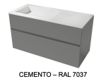 Meuble avec vasque Solid-Surface, finition bois ou couleurs, deux tiroirs à onglet, Largeur 100, 120 et 140 cm, P. 45 cm, Hauteur 56 cm, Stock disponible, LIVRAISON OFFERTE